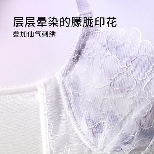 【积分兑换】大胸显大经典刺绣蕾丝花语内衣上托聚拢饱满甜美文胸女 商品图3
