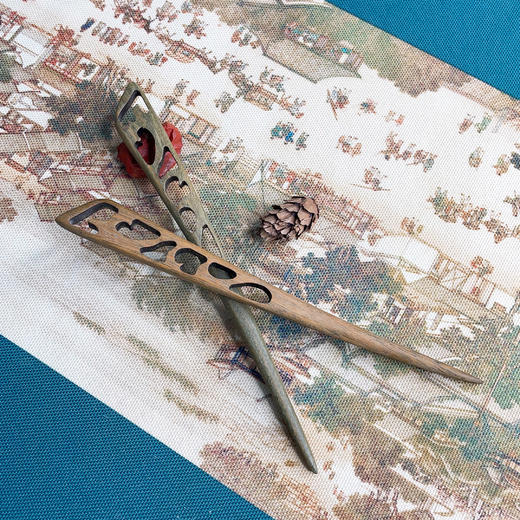 印尼进口绿檀木发簪 天然原木 手工细做 优雅国风 商品图4