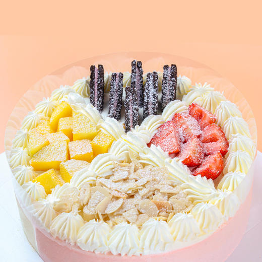 【甜蜜恋恋8英寸】草莓 芒果 双拼 慕斯蛋糕（提前6--8小时下单，18:00后下单最快第二天15:30后可到店取货，具体时间看门店而定。） 商品图3