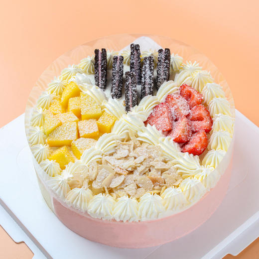 【甜蜜恋恋8英寸】草莓 芒果 双拼 慕斯蛋糕（提前6--8小时下单，18:00后下单最快第二天15:30后可到店取货，具体时间看门店而定。） 商品图1
