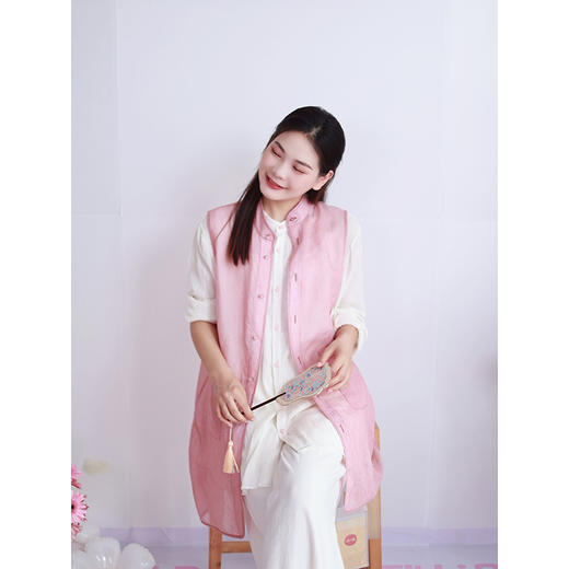 【抖音专属】马甲（22704151-条纹红） 商品图1