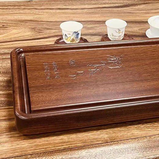 【特惠6折】龙福刚果花梨整块茶盘实木家用排水功夫茶台（68*28CM）金丝柚木随心茶盘58*30cm 商品图4