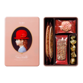 红帽子巧克力什锦饼干嫩粉色礼盒67.1g/盒