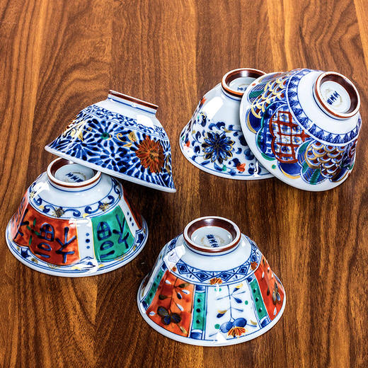 日本和蓝古伊万里花浪漫饭碗陶瓷盘子大深菜盘家用餐具礼盒套装 商品图2