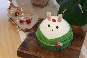 团小兔·来福粽子蛋糕丨口味: 米麻薯芒果奶油蛋糕 (水果可更换)丨可备注少糖