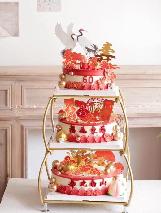「甜糕载喜，岁宴添福」祝寿·100%动物奶油（附图8+10+12寸三层·提前3天预订） 商品图2