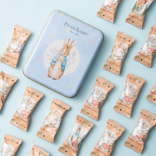 比得兔草莓味奶糖/树莓味奶糖糖果50g 马卡龙色包装每一颗都含有天然浓缩果汁 063450/063451 商品图1