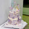 【紫色幻彩蝴蝶】轻安喜乐，次第花开-网红仙气蝴蝶生日蛋糕 商品缩略图0