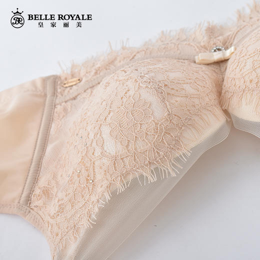 新款夏季薄款透气花开半夏系列睫毛蕾丝纯棉艾草云感棉小胸显大调整型文胸WJ233-2 商品图3