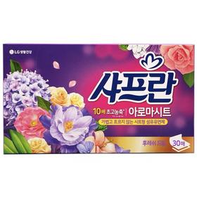 舒福蓝抽取式柔顺剂薰衣草香30张샤프란 유연제 시트형 후레쉬 드림