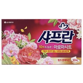 舒福蓝抽取式柔顺剂玫瑰花香30张샤프란 유연제 시트형 핑크 센세이션