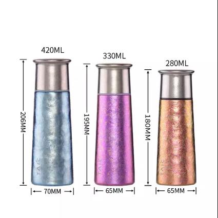 TAIC太可纯钛保温杯女男士水杯便携双层钛杯带茶网420ML 商品图2