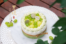 夏绿·青提茉莉蜜瓜蛋糕（可备注少糖）