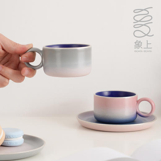 象上情侣咖啡杯套装高档小精致办公下午茶拿铁杯手冲陶瓷咖啡杯子 商品图3