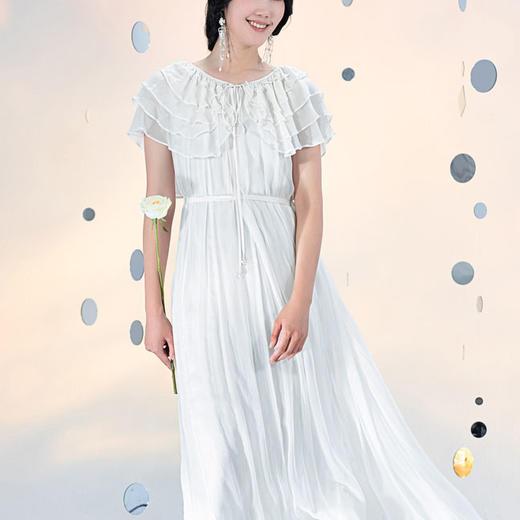 【林栖设计小店】【现货】花仙子系列100%桑蚕丝多色气质无袖连衣裙1931132 商品图4