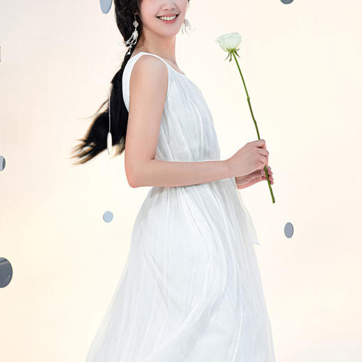 【林栖设计小店】【现货】花仙子系列100%桑蚕丝多色气质无袖连衣裙1931132 商品图5