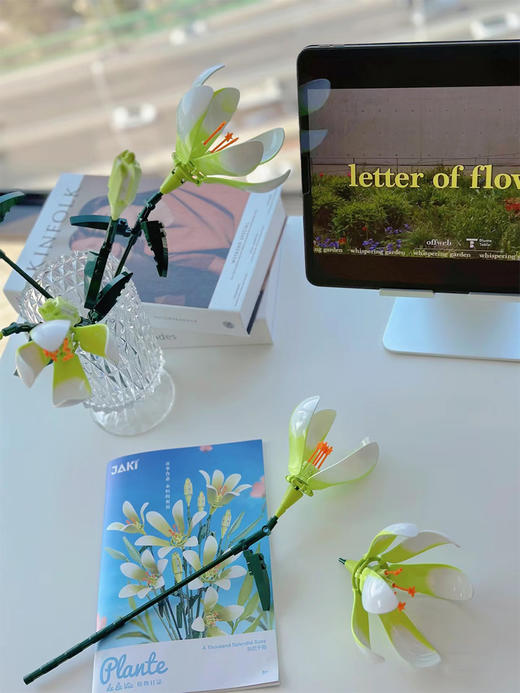 灿烂千阳百合积木花束创意永生花桌面插花装饰摆件模型情人节礼物 商品图2