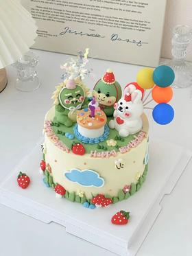1027CAKE | 立体奶油霜小动物 手绘 兔子 龙 蛇 生肖
