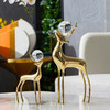 纯铜鹿摆件现代轻奢客厅电视柜酒柜水晶球鹿办公桌书房招财装饰品 商品缩略图1