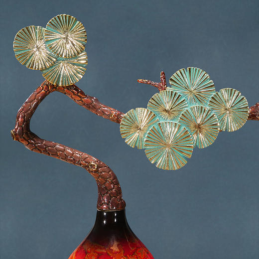 纯铜大漆工艺葫芦摆件客厅书房办公室玄关新中式摆件新婚贺礼乔迁贺礼 商品图4