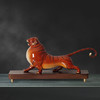 创意新中式纯铜虎虎生威摆件办公室玄关客厅乔迁开业桌面装饰品虎步龙行纯铜+胡桃木（470*140*245） 商品缩略图3