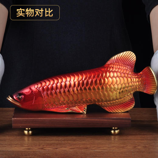 E-YM-FK079 纯铜富贵金龙鱼摆件（365*60*150）（带底座） 商品图4
