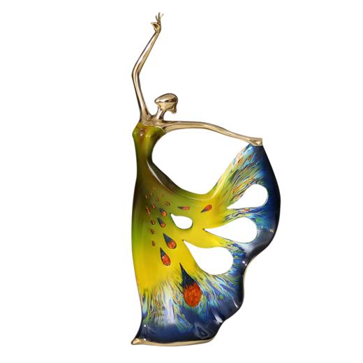 E-YM-B172 彩铜大漆工艺摆件 美女 渐变绿 商品图3