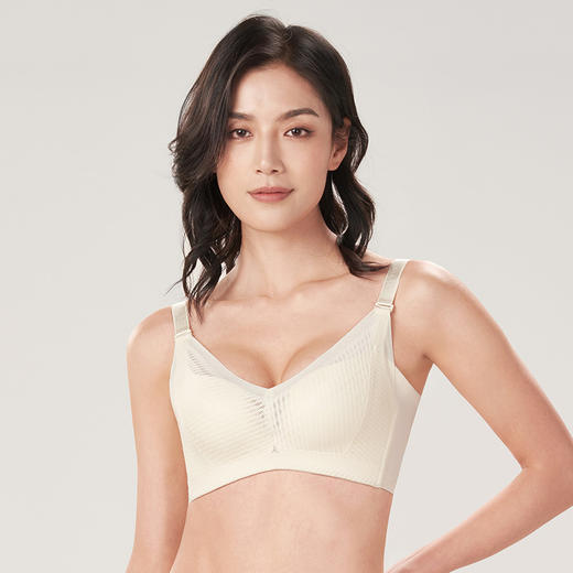 都市丽人舒软挺塑锁边调整型文胸中厚款3/4杯塑身文胸无钢圈内衣四排扣LJ34K2 商品图1