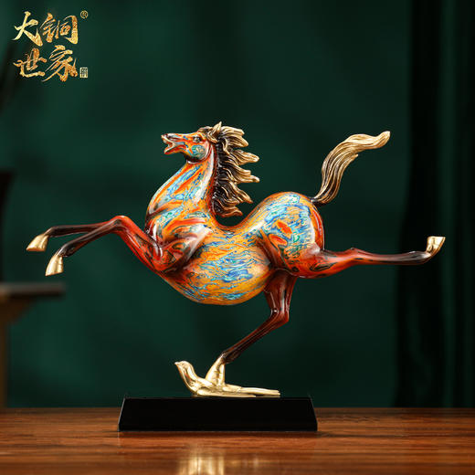 E-YM-FK153 彩铜 马踏飞燕纯铜摆件（370*100*270） 商品图2