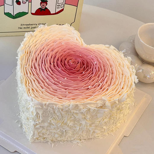 【渐变爱心】爱心女生蛋糕 商品图0