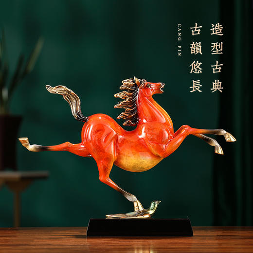 E-YM-FK153 彩铜 马踏飞燕纯铜摆件（370*100*270） 商品图4