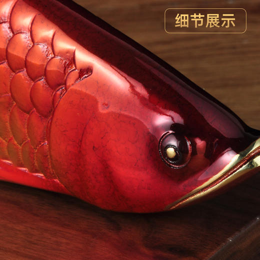 E-YM-FK079 纯铜富贵金龙鱼摆件（365*60*150）（带底座） 商品图3