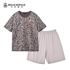 新款短袖短裤睡衣时尚印花家庭套装睡衣家居服【儿童成人均可穿】JJT9923