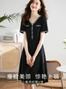 【专属特价】熙世界赫本小香风连衣裙女2025夏季新款气质织带V领A字显瘦小黑裙 商品缩略图2
