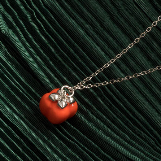 凡华造物柿柿如意项链女925银小众设计轻奢高级感925锁骨链柿柿如意925银锁骨链吊坠 商品图4