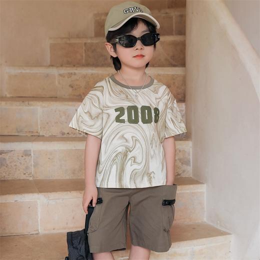 贝贝怡男童短袖套装夏装中童宝宝衣服儿童t恤两件套232T2616
 商品图3