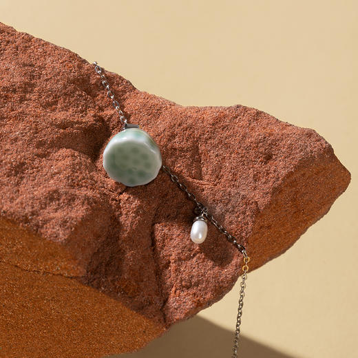 凡华造物莲蓬项链女生925银小众设计陶瓷吊坠925轻奢高级感锁骨链莲蓬925银吊坠 商品图3