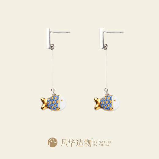 凡华造物鱼悦925银耳钉女小众设计轻奢耳环高级百搭新款气质耳饰鱼悦长款耳钉 商品图1