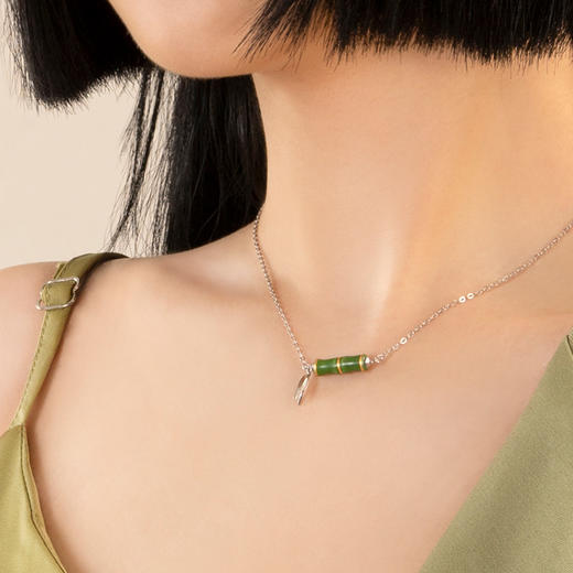凡华造物竹节项链女925银小众设计锁骨链轻奢吊坠 商品图3