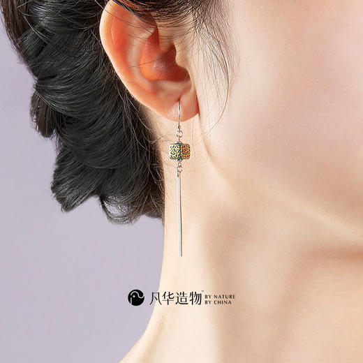 凡华造物碧波925银耳钉女春夏百搭时尚耳环小众设计高级陶瓷耳饰碧波耳坠耳环 商品图3