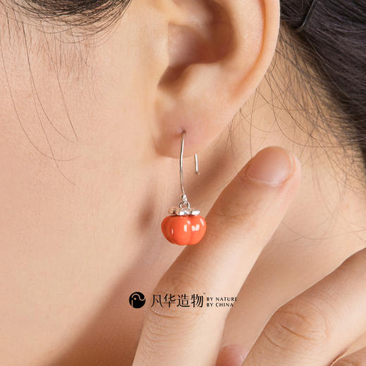 凡华造物柿柿如意925银耳钉女小众设计气质耳环轻奢新款高级耳饰柿柿如意925银圆耳钩 耳环 商品图2