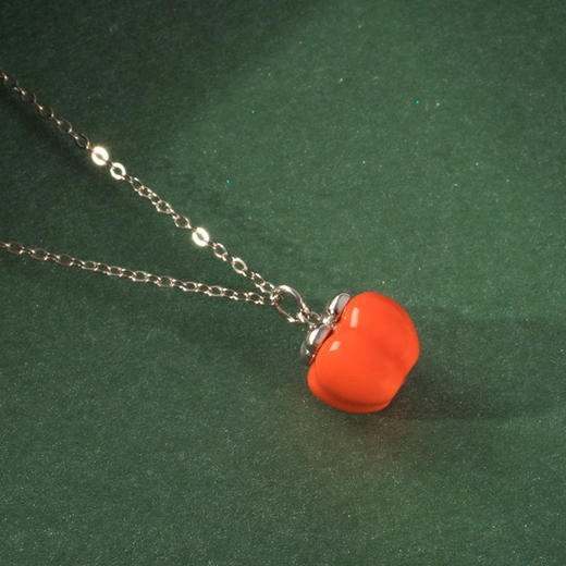 凡华造物柿柿如意项链女925银小众设计轻奢高级感925锁骨链柿柿如意925银锁骨链吊坠 商品图2