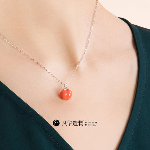 凡华造物柿柿如意项链女925银小众设计轻奢高级感925锁骨链柿柿如意925银锁骨链吊坠 商品图1