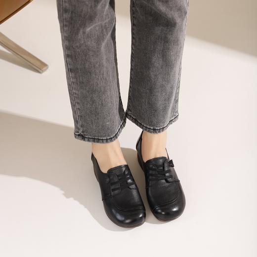 西村名物2023年秋季新款休闲百搭舒适时尚简约平底细带单鞋X23CM34501 商品图4