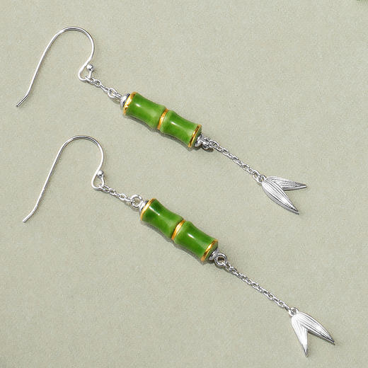 凡华造物翠竹925银耳钉女小众设计耳环轻奢气质耳线高级感耳饰 翠竹925银耳环 商品图4