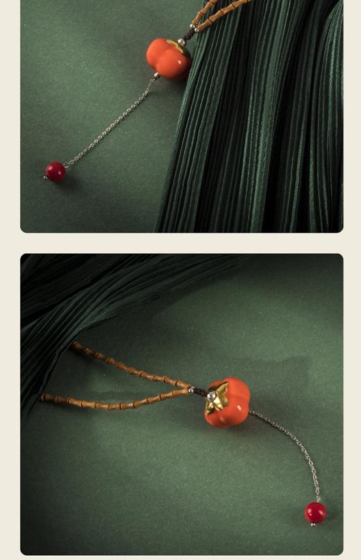 凡华造物柿柿如意项链女925银小众设计轻奢高级感925锁骨链毛衣链柿柿如意毛衣链 商品图2