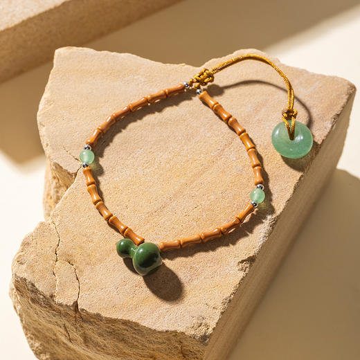 凡华造物原创设计新中式情侣手链女生小众陶瓷设计高级感玉石手饰 福禄珠链手链FH 商品图3