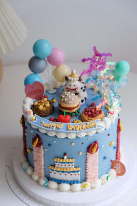 萌萌小牛吃汉堡（下单备注要换在生肖）