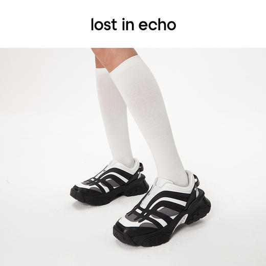 [福利价]lost in echo新品流线拼色厚底老爹鞋运动鞋翘头跑鞋网面休闲鞋女 商品图2