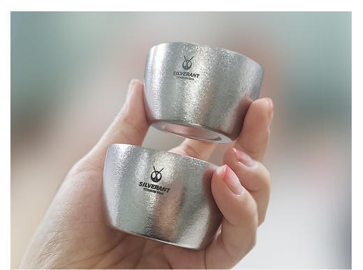 银蚁纯钛双层功夫茶杯便携防烫隔热家用户外钛水杯咖啡杯主人杯银蚁户外 茶杯单只 50ml 钛晶款 商品图2